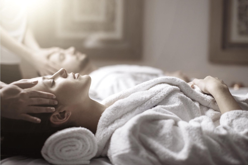 Artistic view of a body glistening with special massage oil.